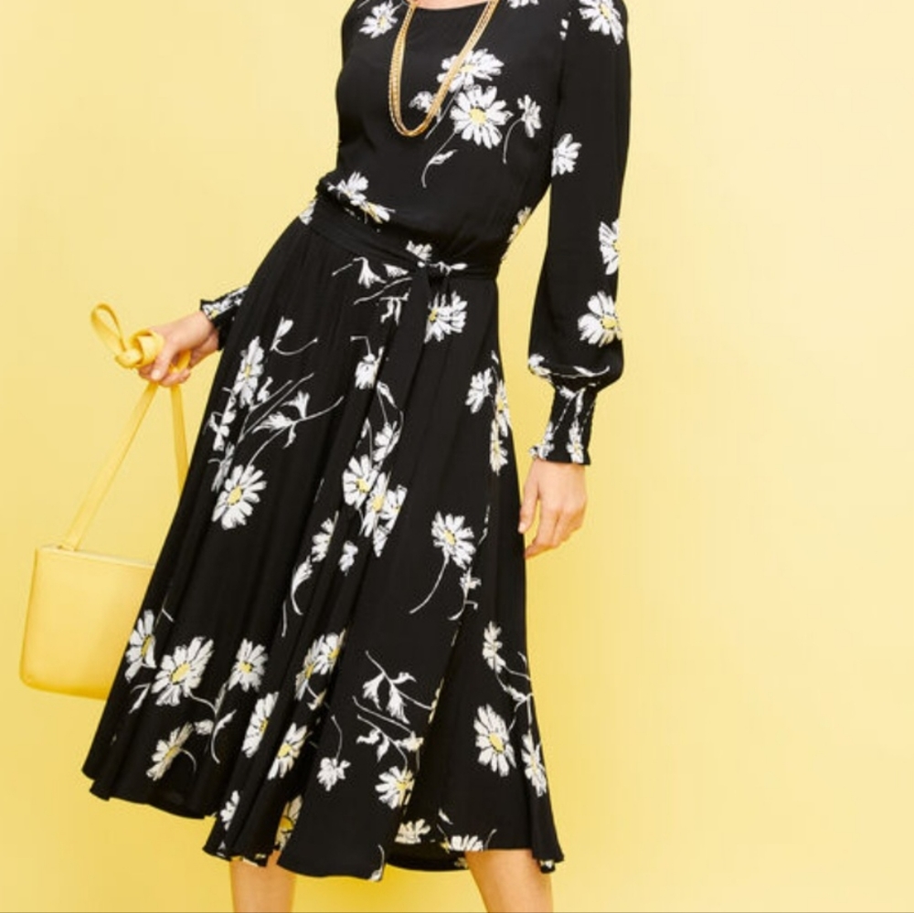 Talbots VINTAGE DAISY FIT & FLARE DRESS NWT